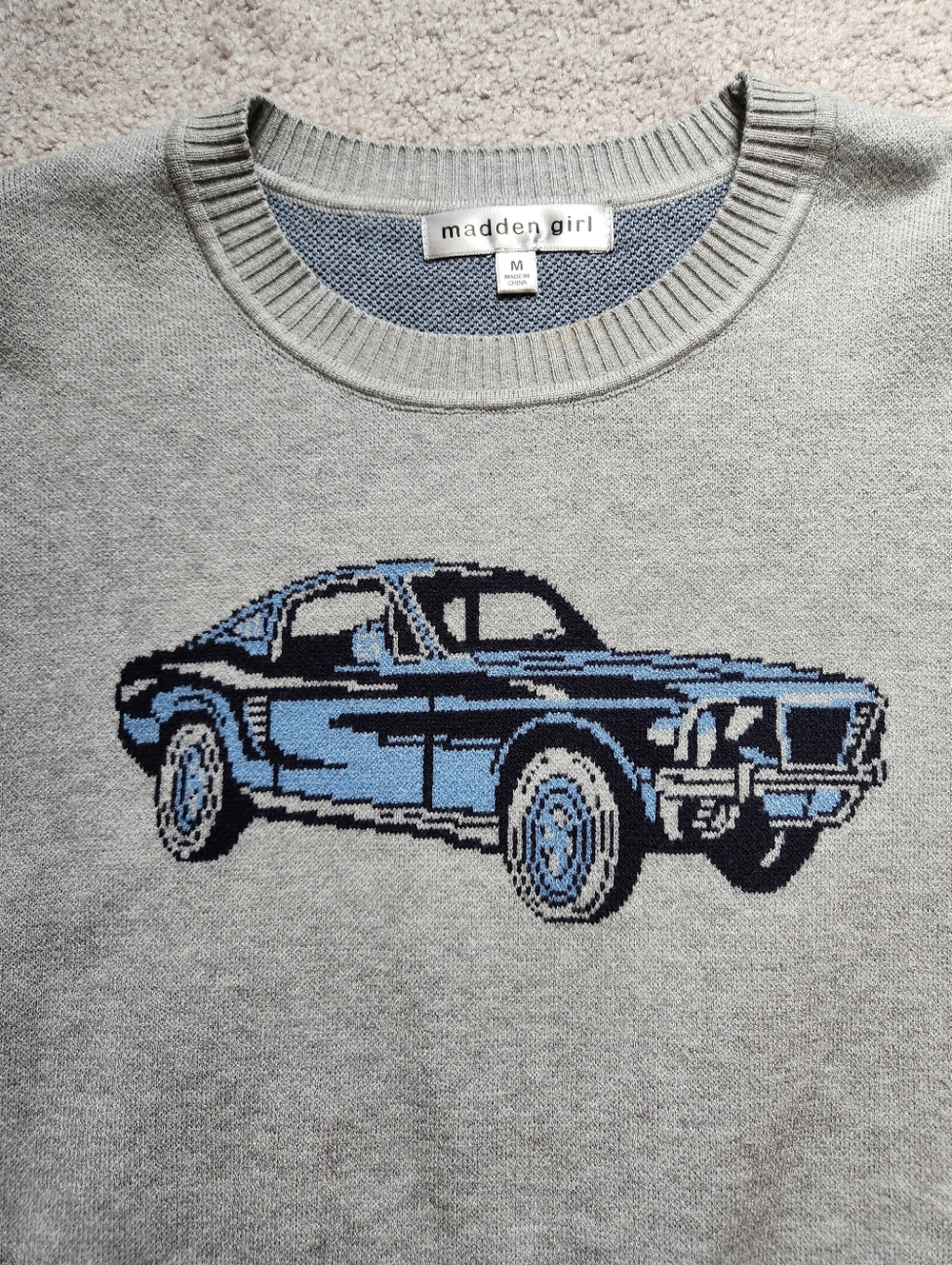 Gray Madden Girl Car Sweater M - Picture 2 of 4